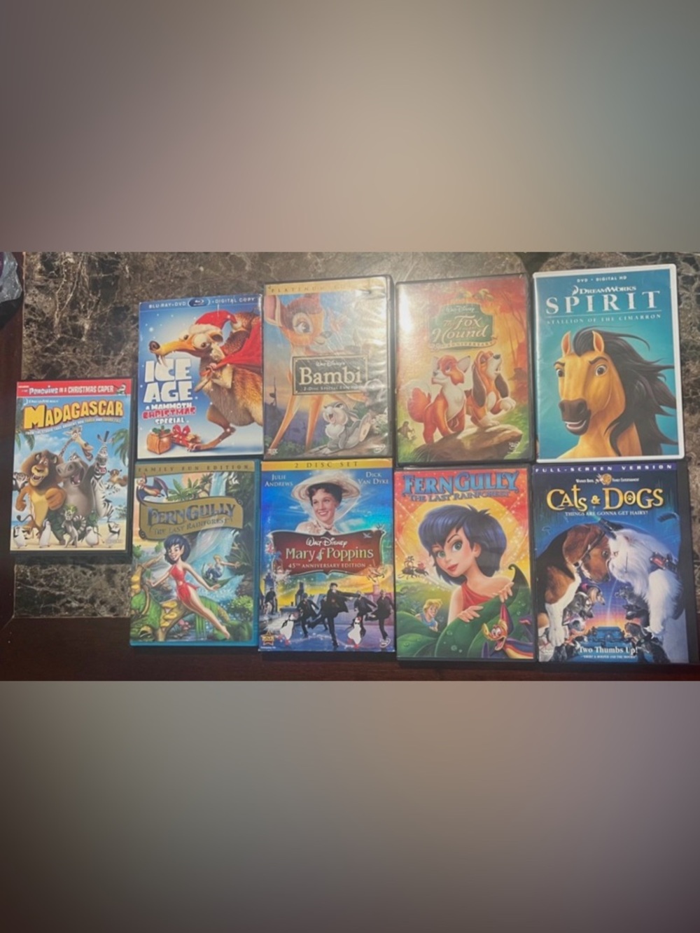 Various Animated Kids DVD Lot of 9 Disney Dreamworks WB Bambi Spirit….